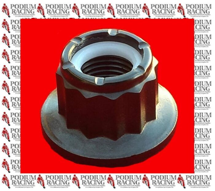 TITANIUM BLACK 12 POINT SPROCKET NUT M10 1.00MM YAMAHA HONDA SUZUKI KAWASAKI