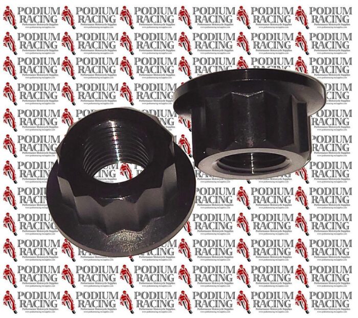 TITANIUM BLACK M10 x 1.00mm 12 POINT BI-HEX LOW PROFILE SPROCKET NUT