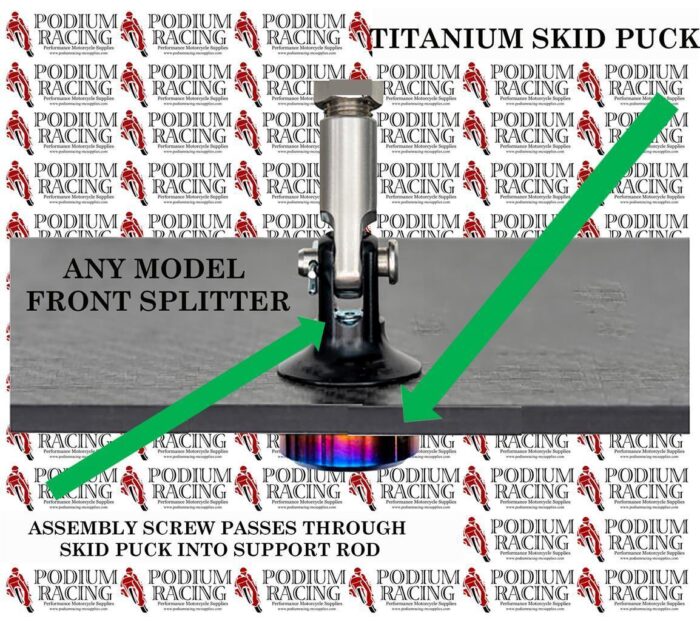 TITANIUM SILVER SKID PUCKS FOR USE WITH FRONT SPLITTER SUPPORT RODS 2 PCS - Image 4