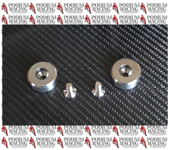 TITANIUM SILVER SKID PUCKS FOR USE WITH FRONT SPLITTER SUPPORT RODS 2 PCS - Image 5