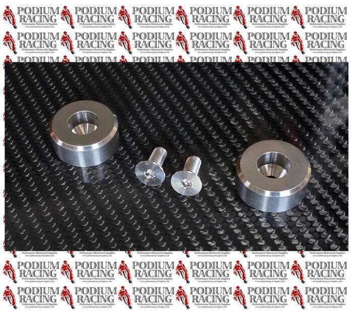 TITANIUM SILVER SKID PUCKS FOR USE WITH FRONT SPLITTER SUPPORT RODS 2 PCS