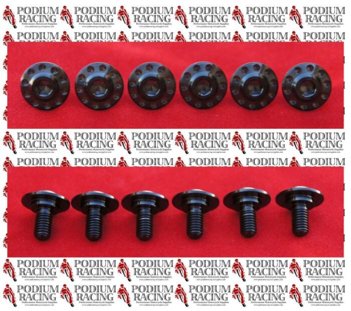 DUCATI BLACK TITANIUM SWINGARM COVER SCREWS 899 & 1199 PANIGALE (SET OF 6)