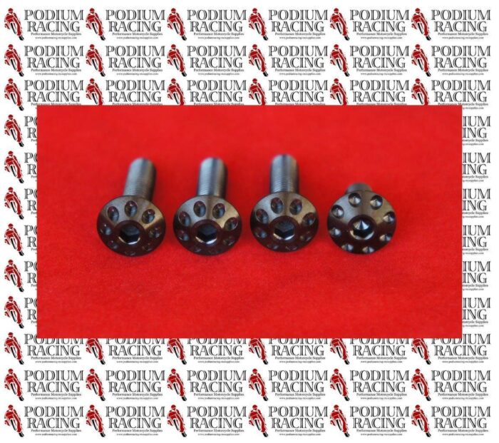 DUCATI BLACK TITANIUM UPPER EXHAUST HEAT SHIELD SCREWS PANIGALE 1199 (4PCS)