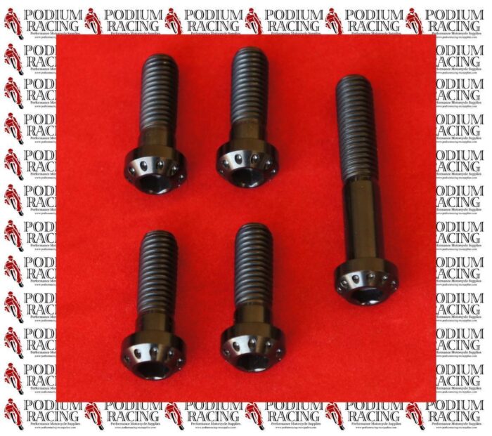 DUCATI DIAVEL BLACK TITANIUM FOOTPEG & EXHAUST BRACKET BOLTS SET OF 5 PCS