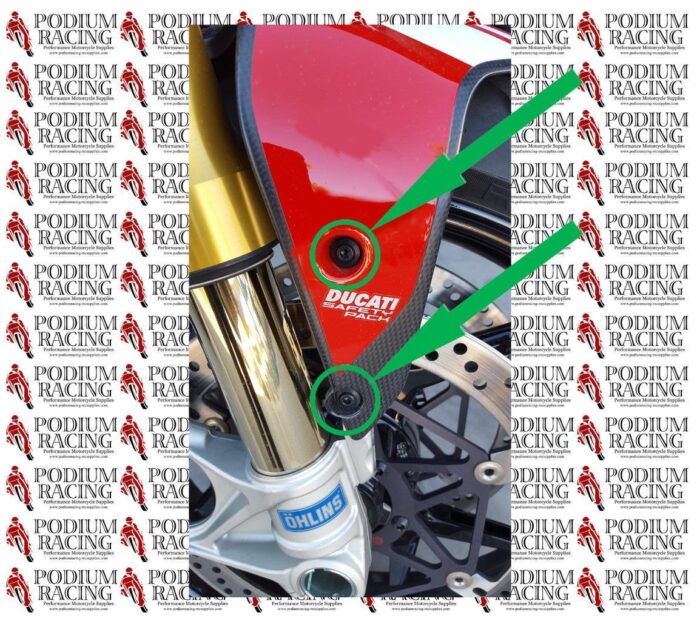 DUCATI PANIGALE V4 V4S TRICOLORE BLACK TITANIUM FRONT FENDER MUDGUARD SCREWS - Image 3