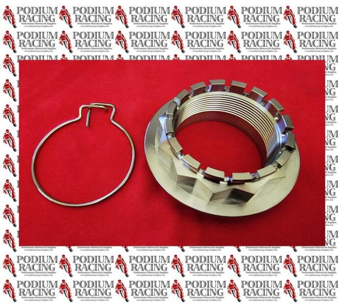 DUCATI TITANIUM SILVER REAR M48 WHEEL CONE NUT & SPRING LOCK XDIAVEL 75012072AA