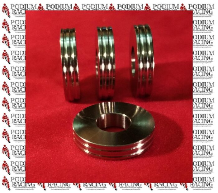 TITANIUM SILVER CALIPER SPACERS 5MM x 24MM FOR HIGH PERFORMANCE BREMBO CALIPERS