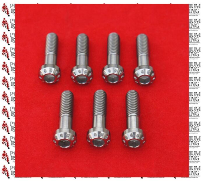 DUCATI 1098 848 SILVER TITANIUM TRIPLE TREE BOLTS SET OF 7 PCS ALL MODELS
