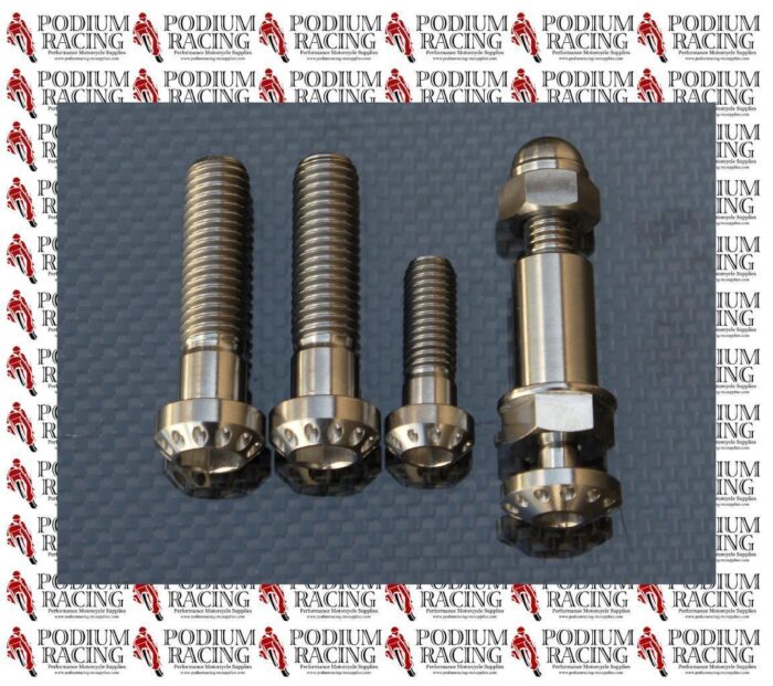 DUCATI DIAVEL SILVER TITANIUM KICK STAND SIDE STAND BOLT SET (4PCS) - Image 3