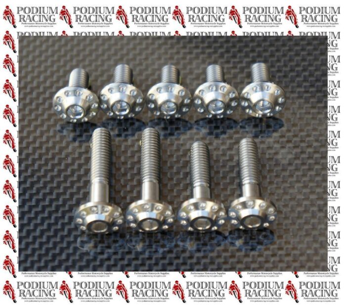 DUCATI MONSTER SILVER TITANIUM EXHAUST BOLTS SET 9 FOR 3 EXHAUST COVERS 796 696