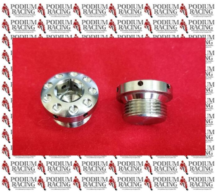 DUCATI PANIGALE 1299 959 SILVER TITANIUM ENGINE PLUG 77913541A 2 PCS
