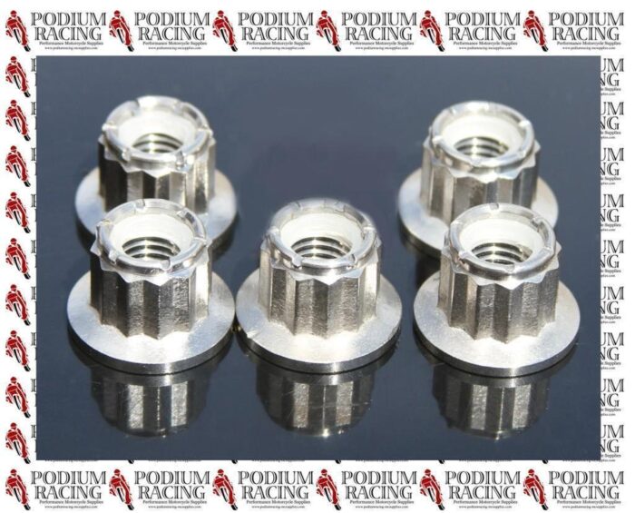 DUCATI TITANIUM 12 POINT SPROCKET NUTS SET OF 5  WITH SELF-LOCK  749 999 S & R