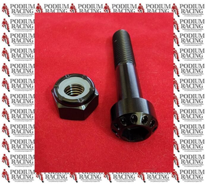 M10 TITANIUM BLACK BOLT WITH LOCKING NUT SIZE M10 x 55MM x 1.5MM - Image 3