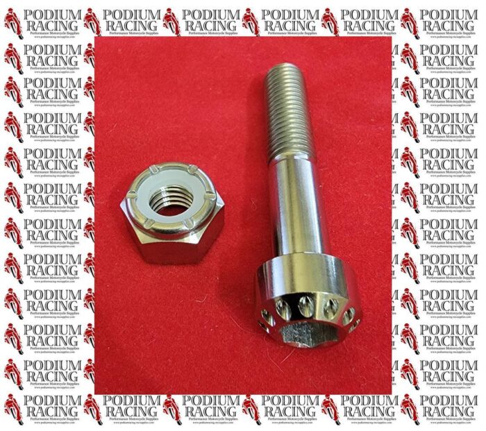 M10 TITANIUM SILVER/NATURAL BOLT WITH LOCKING NUT SIZE M10 x 55MM x 1.5MM - Image 3
