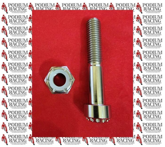 M10 TITANIUM SILVER/NATURAL BOLT WITH LOCKING NUT SIZE M10 x 55MM x 1.5MM
