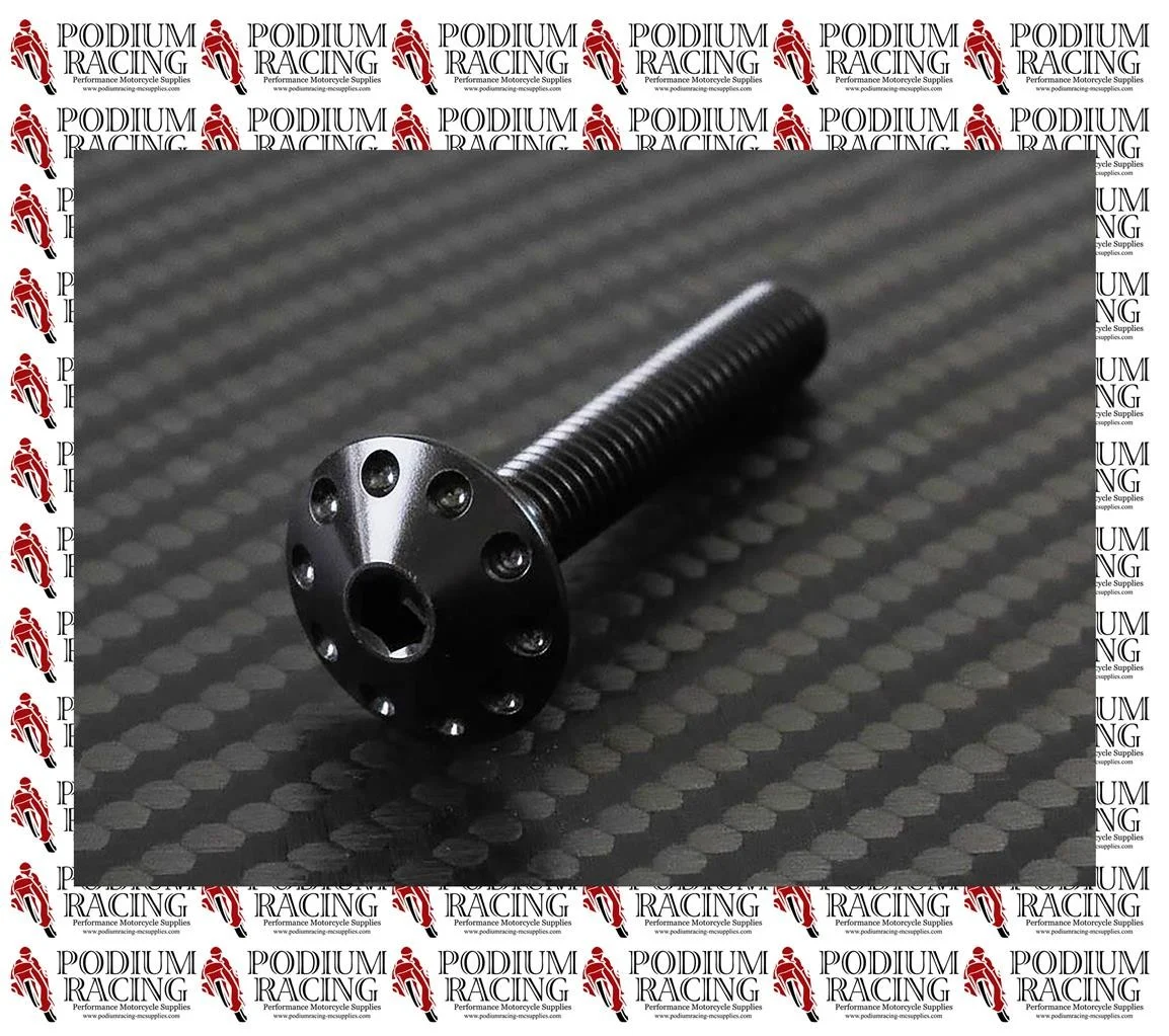 M5 TITANIUM BOLTS SILVER OR BLACK PANCAKE HEAD 30 & 25MM THREAD LENGTH - Image 3