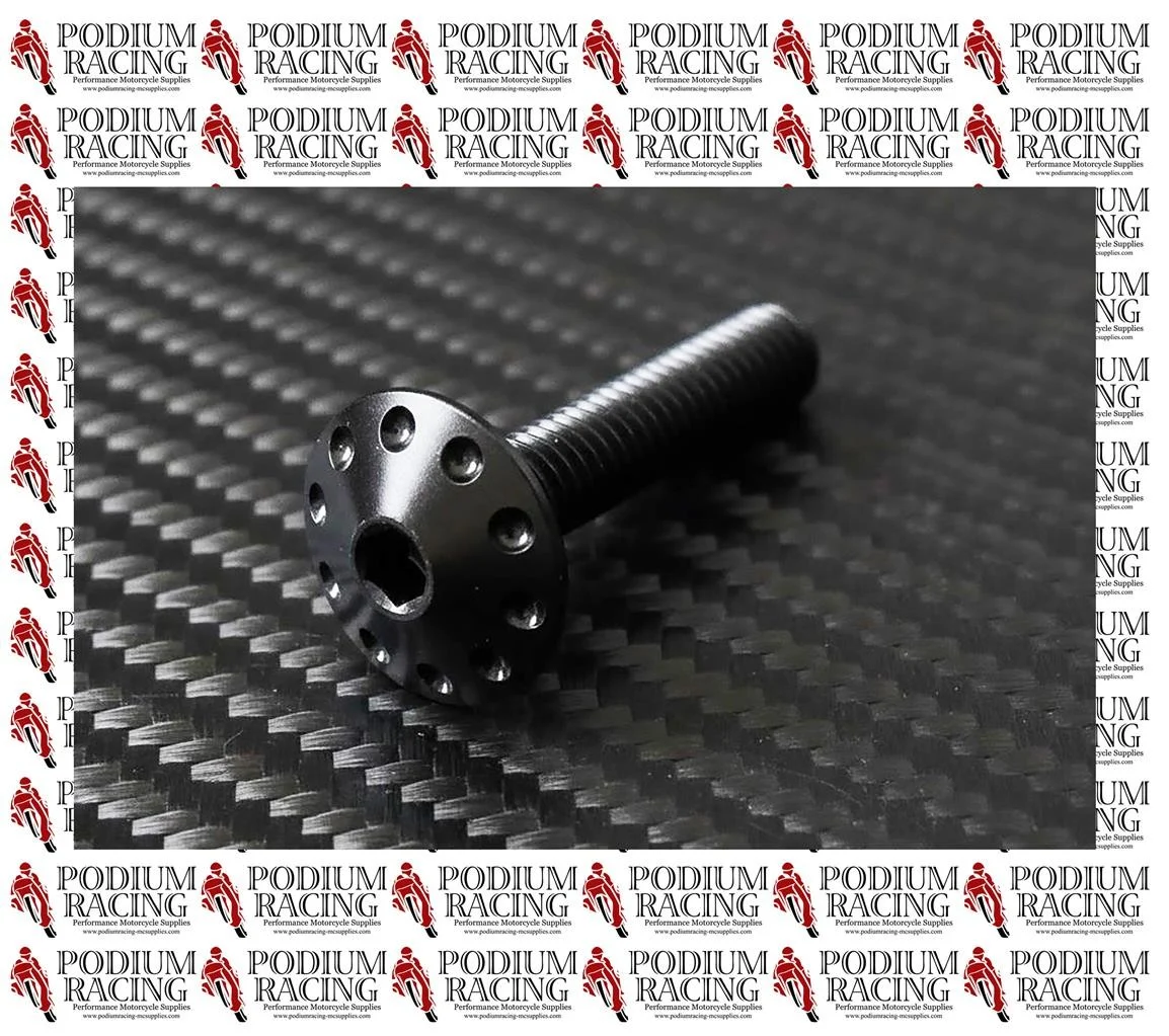 M5 TITANIUM BOLTS SILVER OR BLACK PANCAKE HEAD 30 & 25MM THREAD LENGTH - Image 4