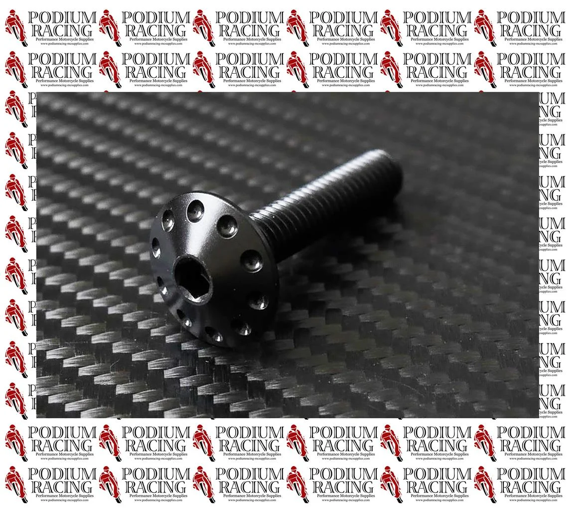 M5 TITANIUM BOLTS SILVER OR BLACK PANCAKE HEAD 30 & 25MM THREAD LENGTH - Image 11