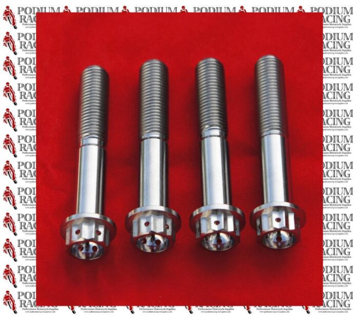 DUCATI 1198 SILVER TITANIUM 12 POINT RACE DRILLED FRONT CALIPER BOLTS