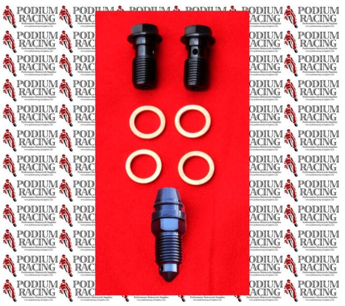 DUCATI BLACK TITANIUM REAR BRAKE BANJO BOLTS & BLEED NIPPLE SET ST2 ST3 ST4