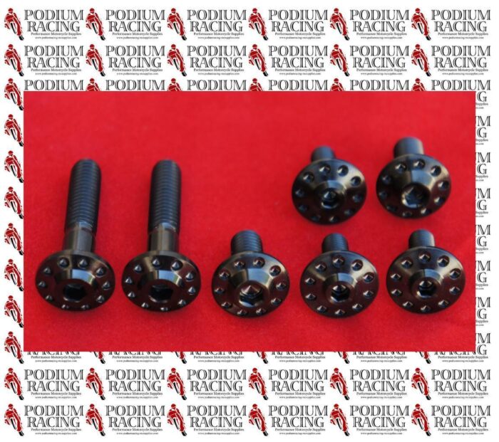 DUCATI DIAVEL BLACK TITANIUM EXHAUST HEAT SHIELD BOLT KIT ALL 3 COVERS (7 PCS)