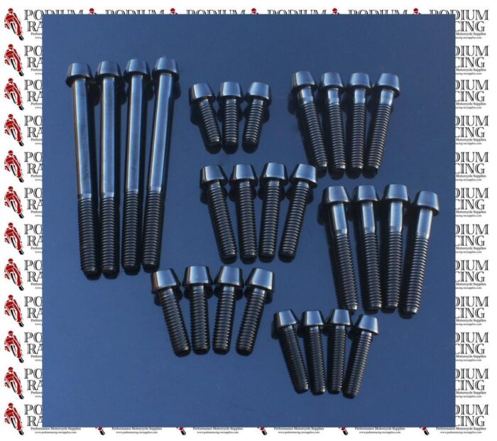 DUCATI MULTISTRADA 1200 TITANIUM ENGINE CASE BOLT KIT BLACK (36pcs kit)