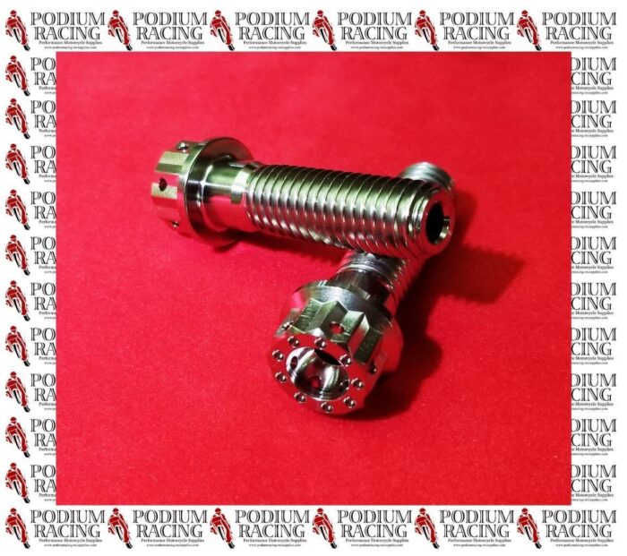 DUCATI PANIGALE V4 V4S SILVER TITANIUM SWINGARM HOLLOW BOLTS 12 PT BI-HEX HEAD