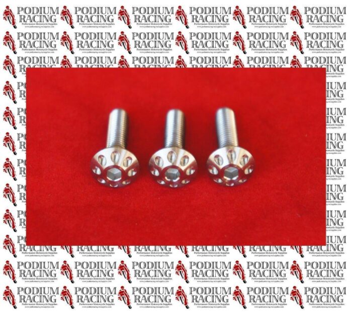 DUCATI SILVER TITANIUM EXHAUST UPPER HEAT SHIELD SCREWS PANIGALE 899 (3PCS)