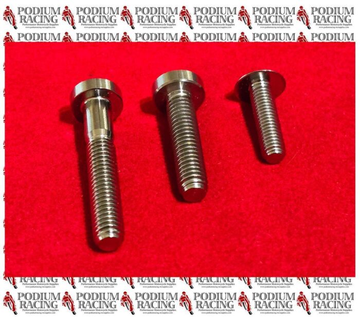DUCATI STREETFIGHER V4 SILVER TITANIUM FRONT SPROCKET COVER BOLT SET OF 3 - Image 3