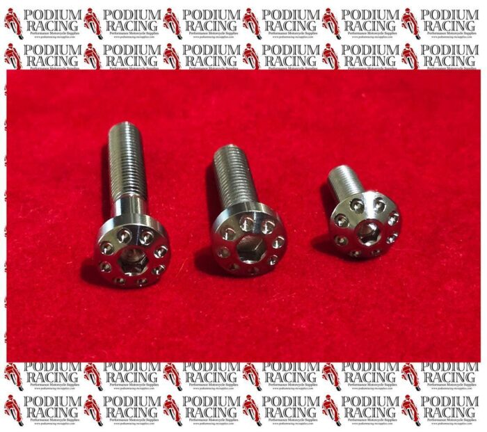 DUCATI STREETFIGHER V4 SILVER TITANIUM FRONT SPROCKET COVER BOLT SET OF 3