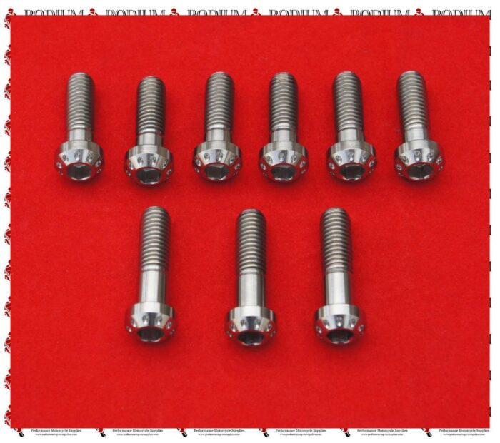 DUCATI STREETFIGHTER SILVER TITANIUM TRIPLE TREE BOLTS SET OF 9 PCS ALL MODELS