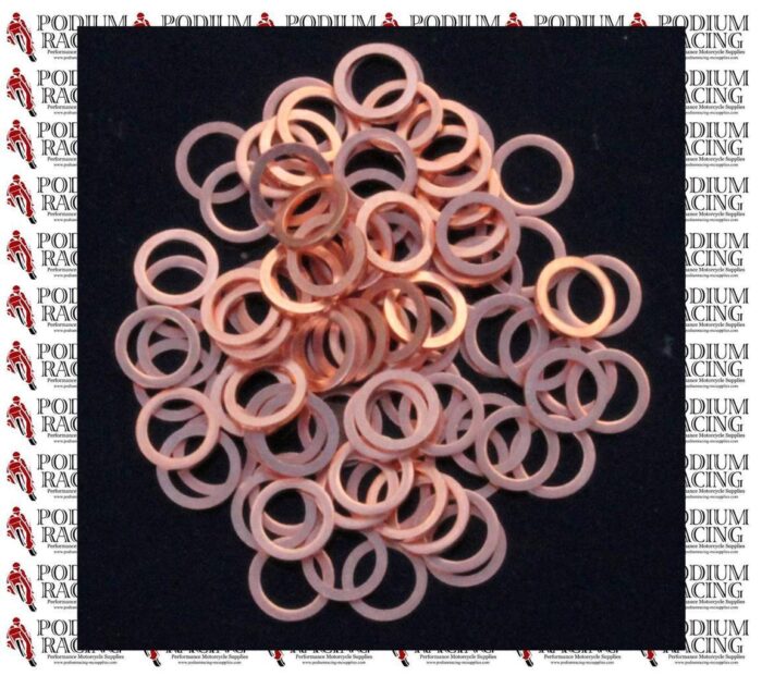 10pcs CRUSH WASHER COPPER SUIT M10 or 3/8th BANJO BRAKE LINE SEALING  DIN 7603A