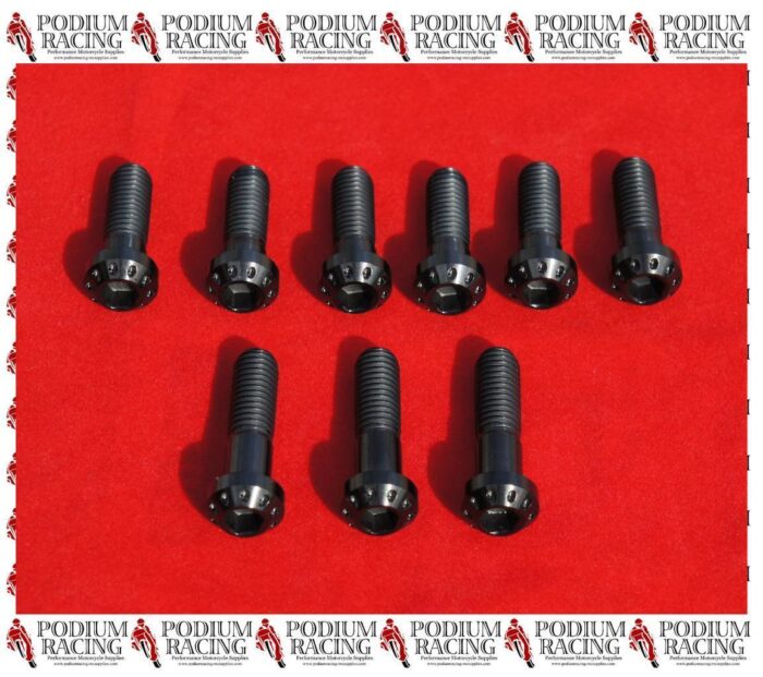 DUCATI BLACK TITANIUM TRIPLE TREE BOLTS SET OF 9 PCS MONSTER 2004 - 2009