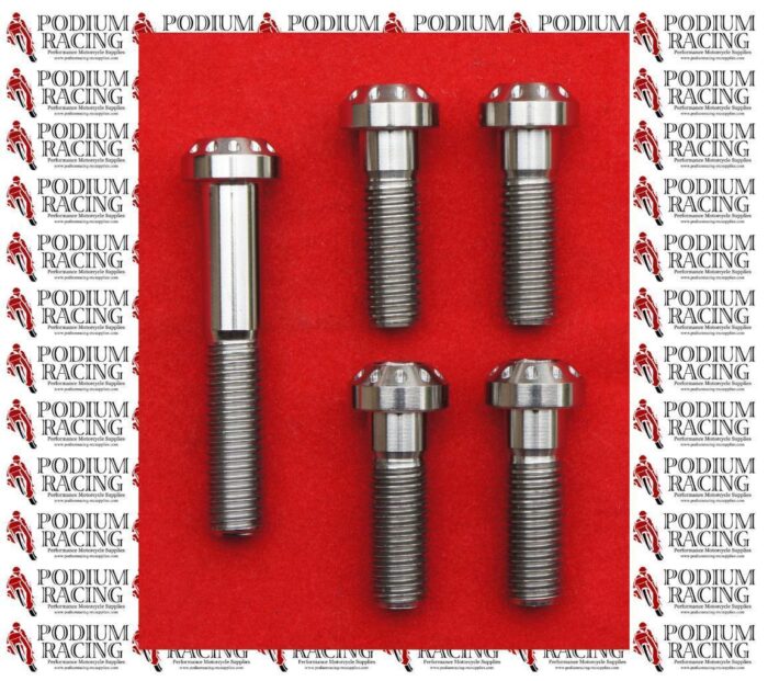 DUCATI DIAVEL SILVER TITANIUM FOOTPEG & EXHAUST BRACKET BOLTS SET OF 5 PCS