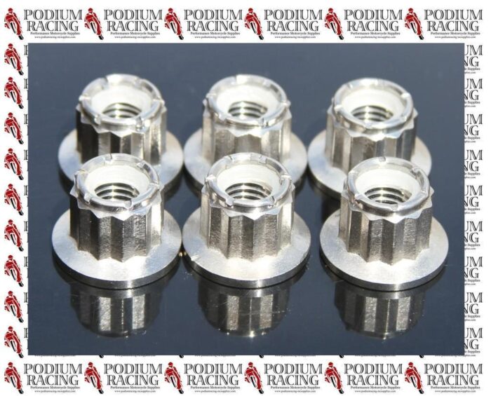 DUCATI MONSTER TITANIUM 12 PT SPROCKET NUTS SET OF 6  SELF-LOCK ALL FROM 2003