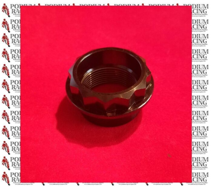 DUCATI MULTISTRADA BLACK TITANIUM FRONT AXLE NUT BI-HEX 12 POINT 74810651A