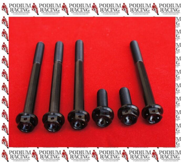 DUCATI RACE DRILLED CLUTCH COVER BOLTS IN BLACK TITANIUM 1098 ALL MODELS