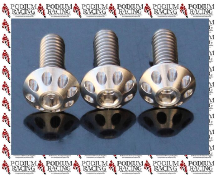 DUCATI SILVER TITANIUM OHLINS REAR SHOCK COVER BOLTS 1199 PANIGALE (SET OF 3)