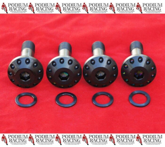 DUCATI SPORT CLASSIC GT1000 & GT TOURING '06-'10 BLACK TITANIUM SHOCK BOLTS 4PC