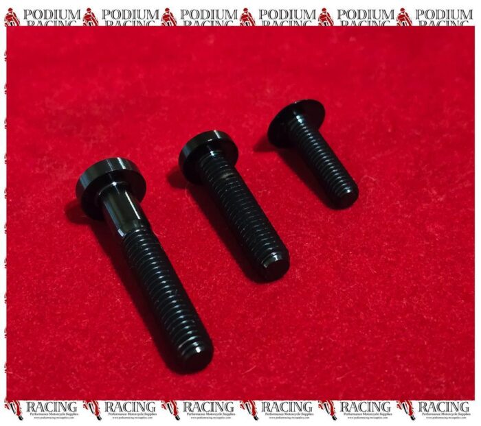 DUCATI STREETFIGHER V4 BLACK TITANIUM FRONT SPROCKET COVER BOLT SET OF 3 - Image 3