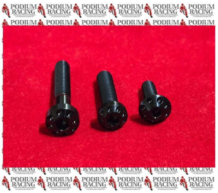 DUCATI STREETFIGHER V4 BLACK TITANIUM FRONT SPROCKET COVER BOLT SET OF 3