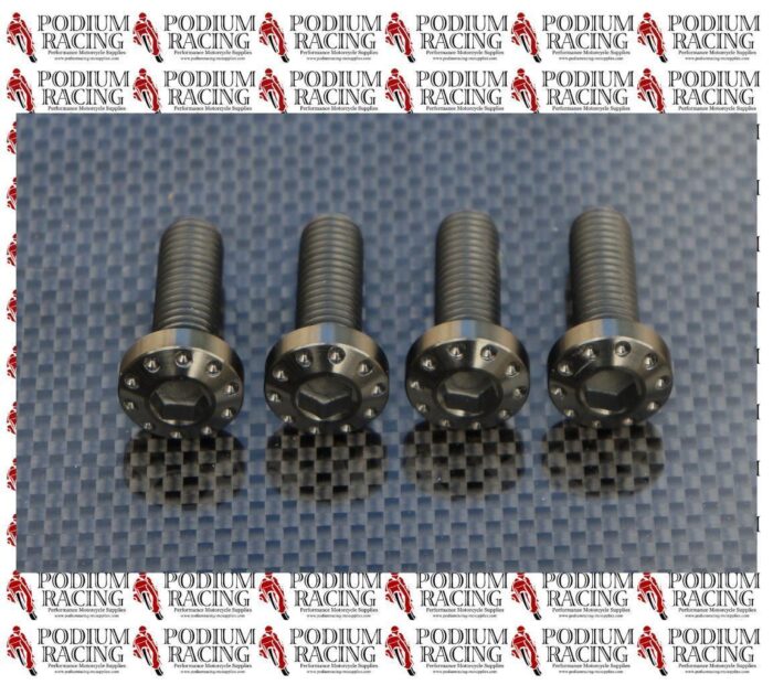 MV AGUSTA F4 BLACK TITANIUM REAR FOOTPEG HANGER BOLTS 750 1000 MODELS
