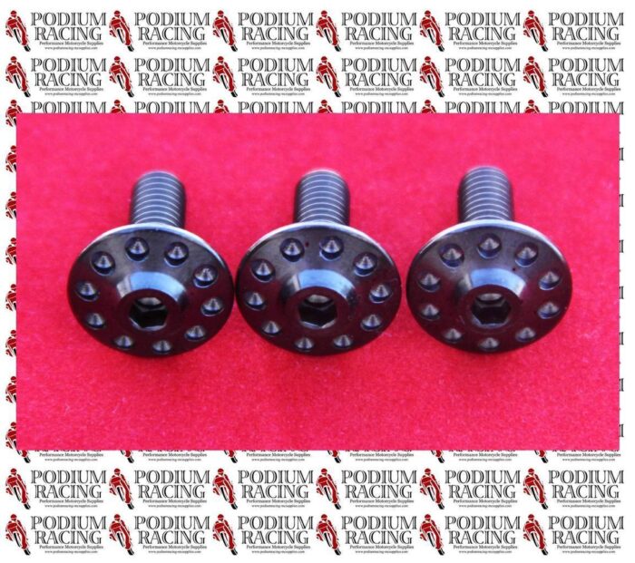 DUCATI BLACK TITANIUM EXHAUST HEAT SHIELD BOLTS 848 1098 (SET OF 3 BOLTS)
