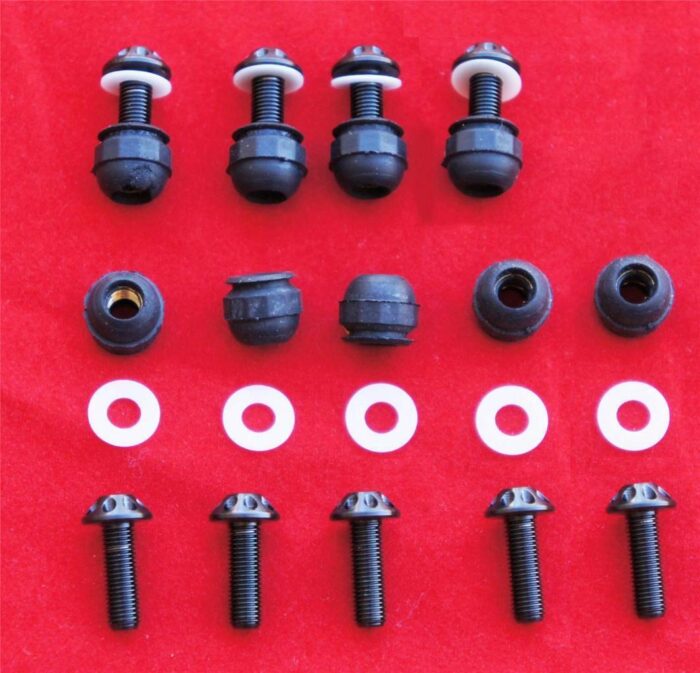 DUCATI BLACK TITANIUM SCREEN WINDSCREEN SCREW & WELL NUTS 27 PCS KIT 748 916 996
