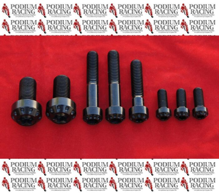 DUCATI PANIGALE 1199 899 BLACK TITANIUM SUSPENSION BOLT SET OF 8 PCS