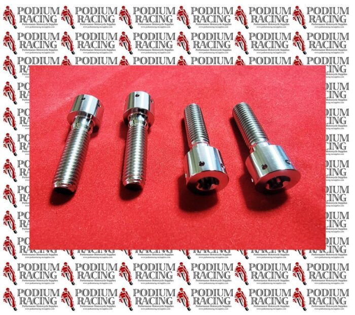 DUCATI PANIGALE 899 1199 SILVER TITANIUM RACE DRILLED FORK PINCH BOLTS 4 PCS - Image 3