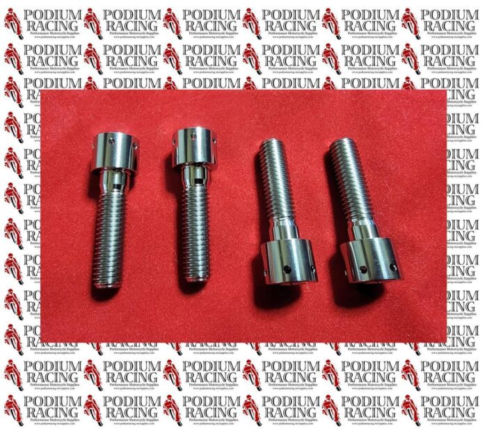 DUCATI PANIGALE 899 1199 SILVER TITANIUM RACE DRILLED FORK PINCH BOLTS 4 PCS