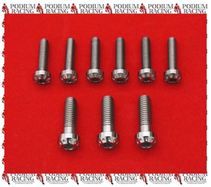 DUCATI PANIGALE SILVER TITANIUM TRIPLE TREE BOLTS SET OF 9 PCS 899 959 1199 1299
