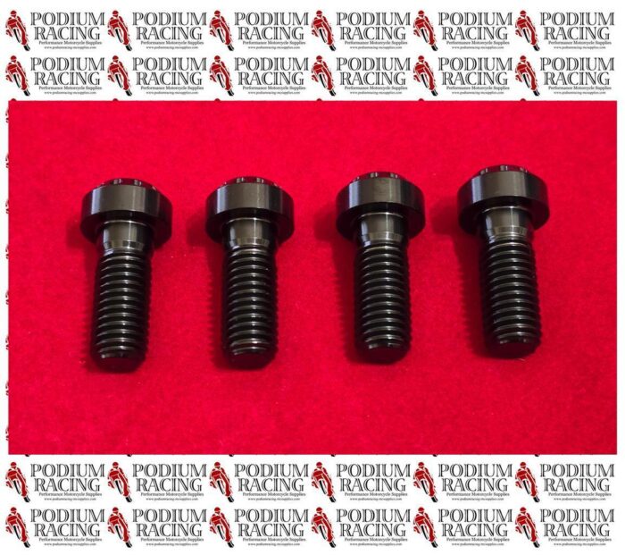 DUCATI PRE 2004 SUPER SPORT BLACK DIMPLED TITANIUM FRONT CALIPER BOLTS SET OF 4 - Image 4