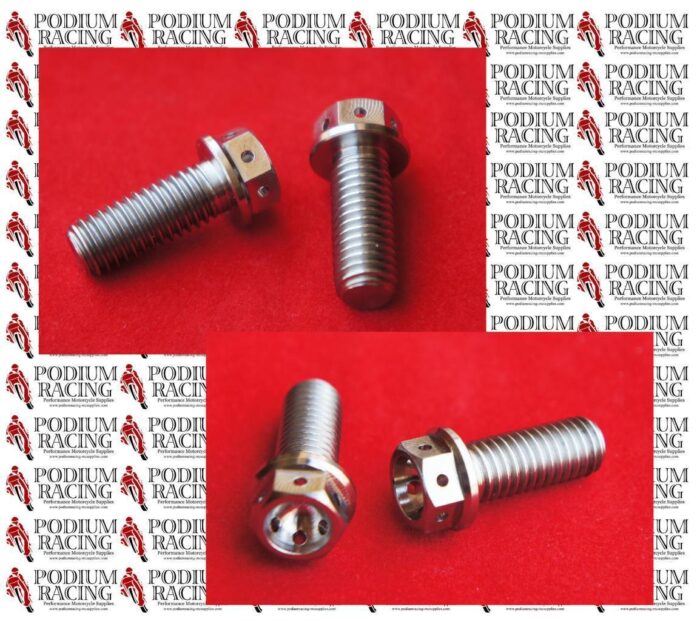 DUCATI SILVER TITANIUM REAR BRAKE CALIPER MOUNT BOLTS SAFETY WIRED STREETFIGHTER